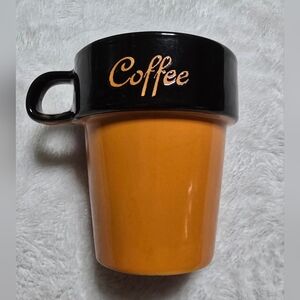 Mulberry Coffee Cup Flower Pot Orange Black 14oz Two Sided Stackable Dish